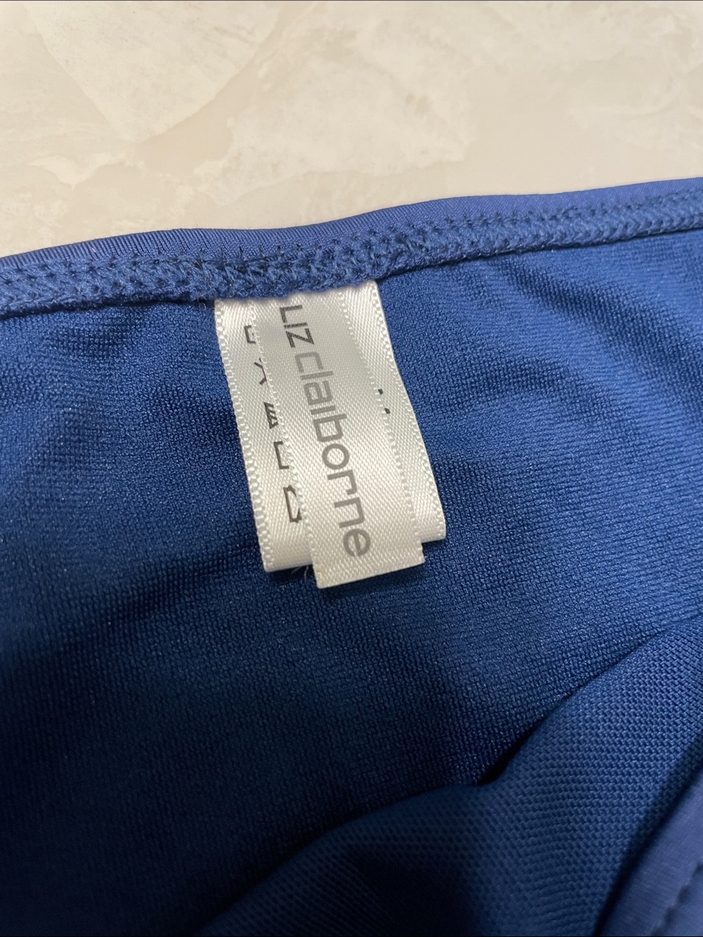 Liz Claiborne Navy Blue High-Waist Bikini Bottoms - Picture 2 of 4